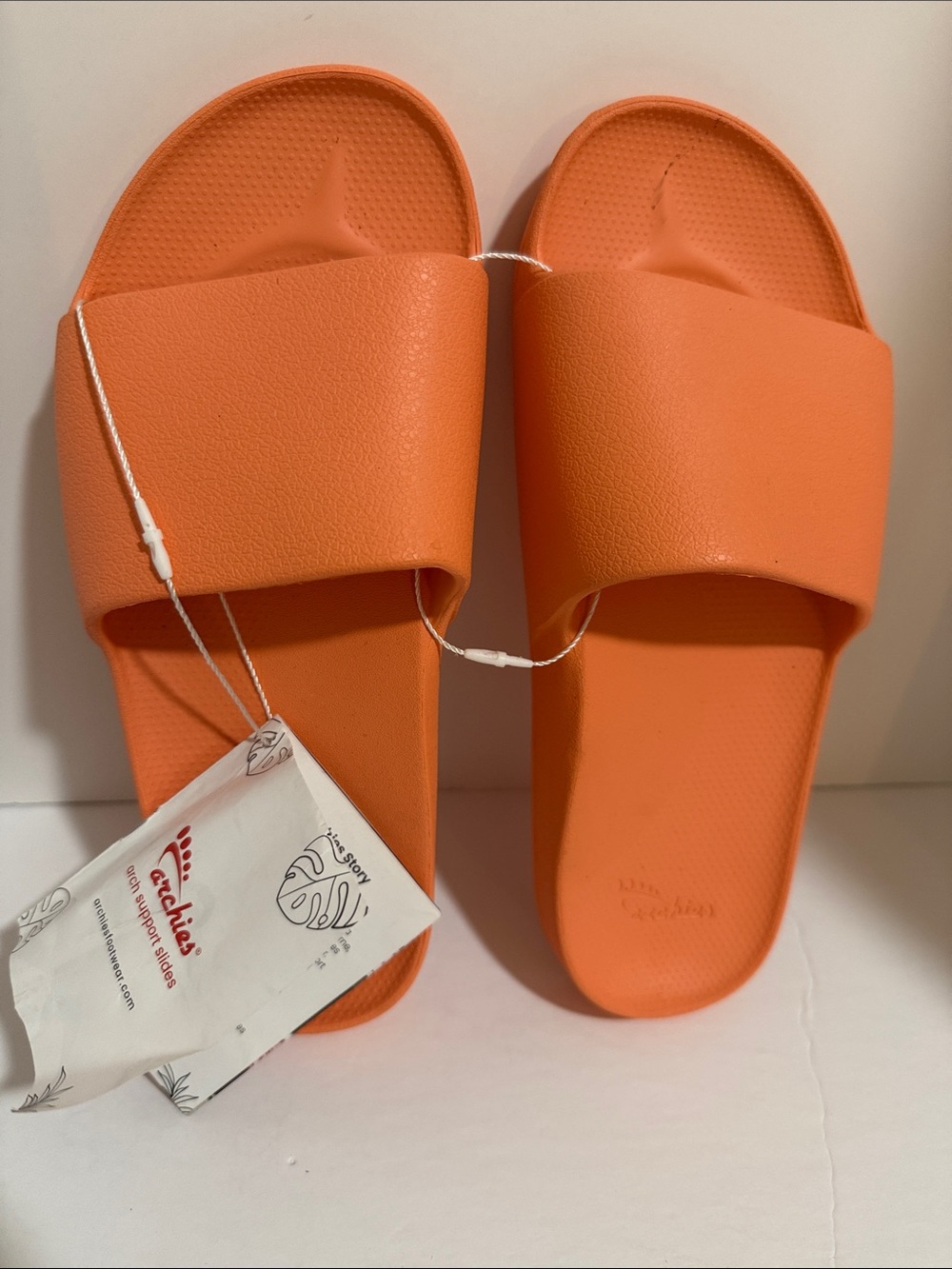 Women's Orange Slide Unisex Sandals - Casual Pool & Everyday Wear Size 6